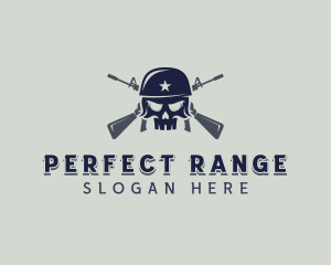 Skull Army Rifle logo design