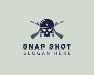 Skull Army Rifle logo design