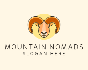 Ram Head Monoline logo design