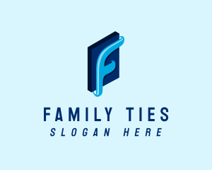 Blue Book Letter F  logo design