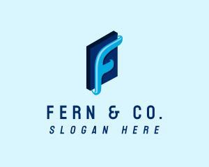 Blue Book Letter F  logo design