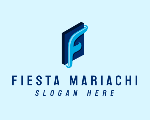 Blue Book Letter F  logo design