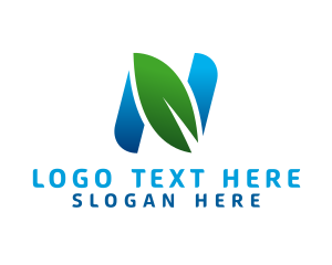 Eco Friendly Letter N Leaf logo