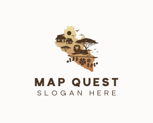 Liberia Travel Map logo design