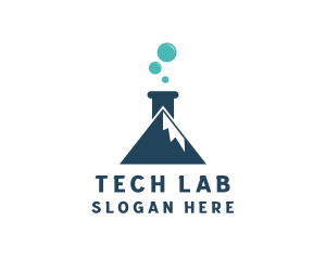 Lab Flask Science Chemistry logo design