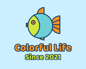 Colorful Round Fish  logo design