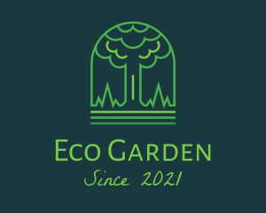 Green Minimalist Tree logo design