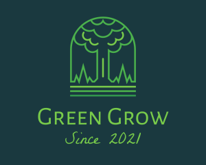 Green Minimalist Tree logo design