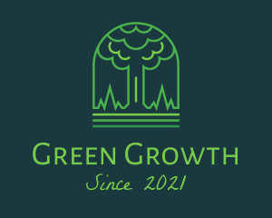 Green Minimalist Tree logo design