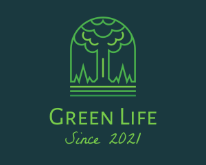 Green Minimalist Tree logo design