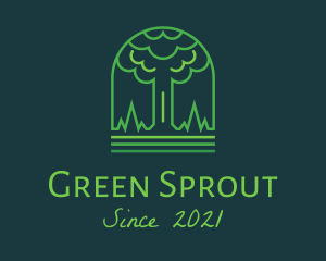 Green Minimalist Tree logo design