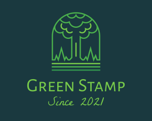 Green Minimalist Tree logo design