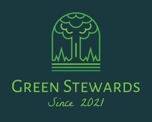 Green Minimalist Tree logo design