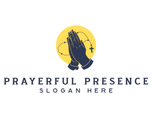 Religious Hand Rosary logo design