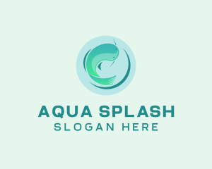 Green Catfish Aquarium logo design