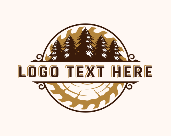 Woodcutting logo example 3