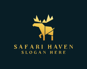 Golden Moose Safari Wildlife  logo design