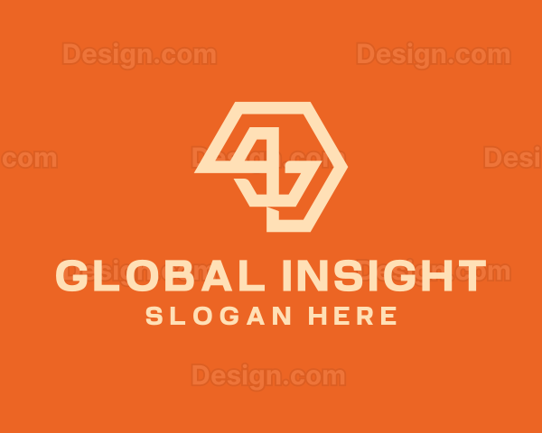 Abstract Hexagon Symbol Logo