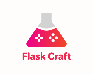 Gradient Flask Game Controller logo design