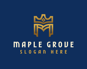 Deluxe Crown Royalty Letter M logo design