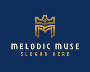 Deluxe Crown Royalty Letter M logo design