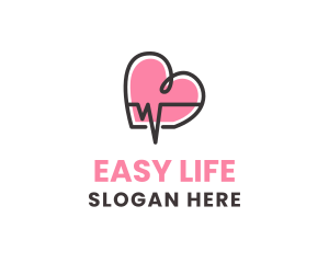 Pink Lifeline Heartbeat logo design