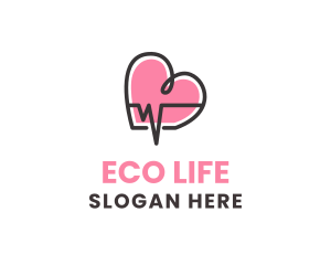 Pink Lifeline Heartbeat logo design