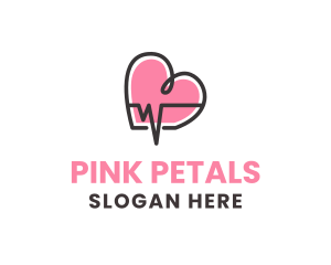 Pink Lifeline Heartbeat logo design