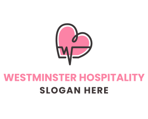 Pink Lifeline Heartbeat logo design