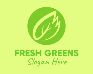 Green Leaf Feather logo design