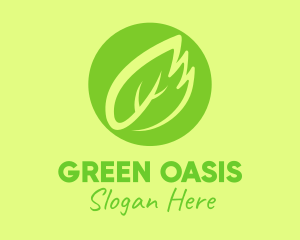 Green Leaf Feather logo design