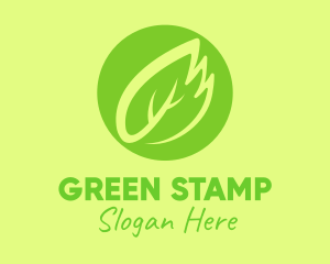 Green Leaf Feather logo design