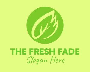 Green Leaf Feather logo design