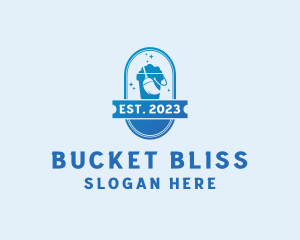 Bucket Mop Cleaning logo design