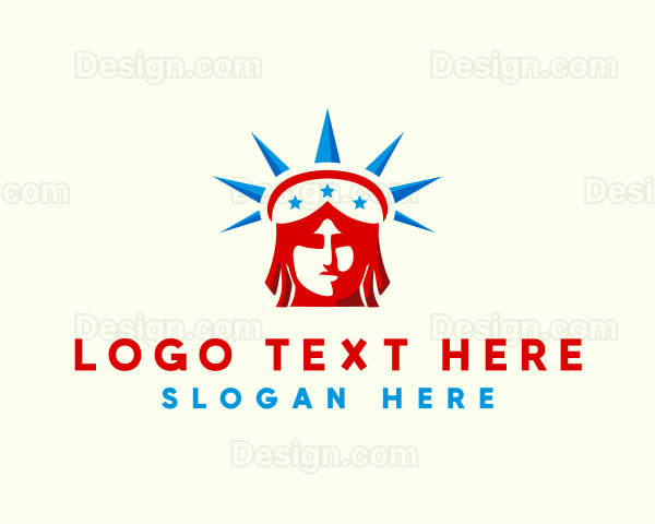 Patriotic Statue Of Liberty USA Logo