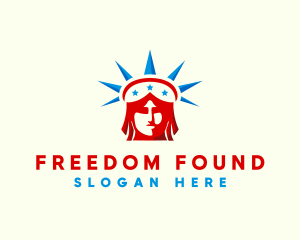 Patriotic Statue Of Liberty USA logo design