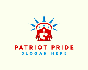 Patriotic Statue Of Liberty USA logo design