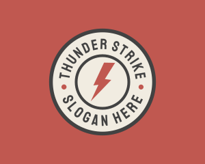 Retro Thunderbolt Badge logo design