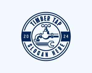 Faucet Wrench Plumber logo design