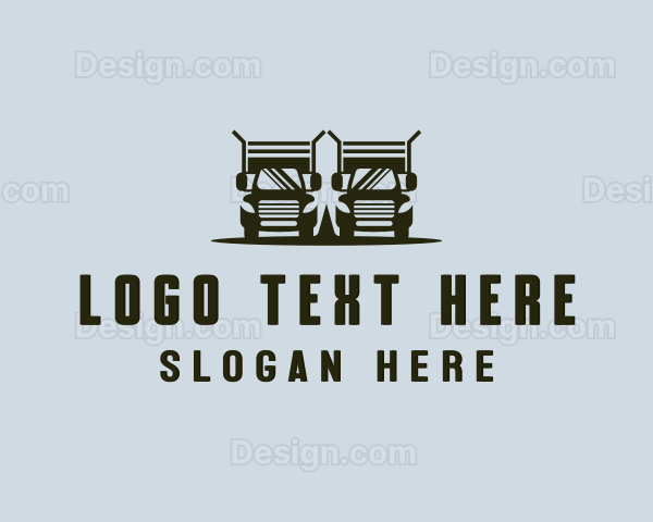 Trailer Truck Delivery Logo