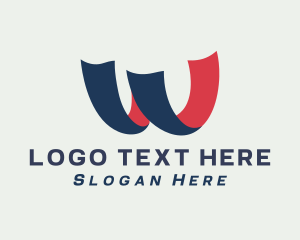 Swirl Ribbon Letter W logo