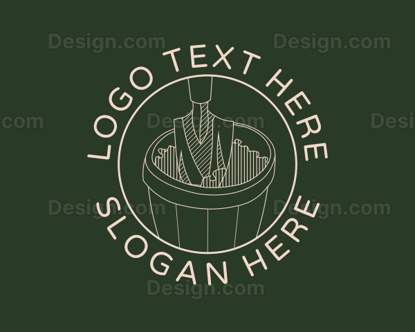 Shovel Gardening Pot Logo