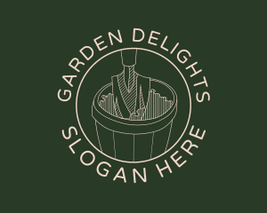 Shovel Gardening Pot logo design