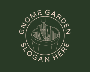 Shovel Gardening Pot logo design