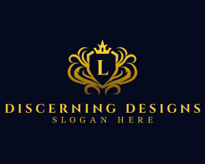 Sophisticated Crown Shield Royalty logo