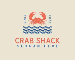 Sea Waves Crab Buffet logo design