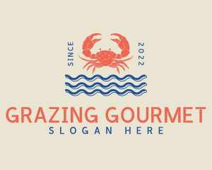 Sea Waves Crab Buffet logo design