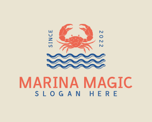 Sea Waves Crab Buffet logo design