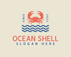 Sea Waves Crab Buffet logo design