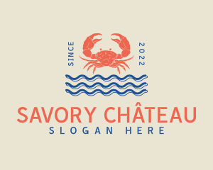 Sea Waves Crab Buffet logo design